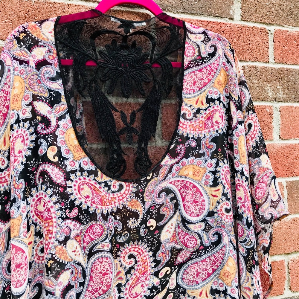 Chiffon Paisley Kimono/Cover up